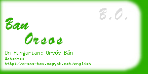 ban orsos business card